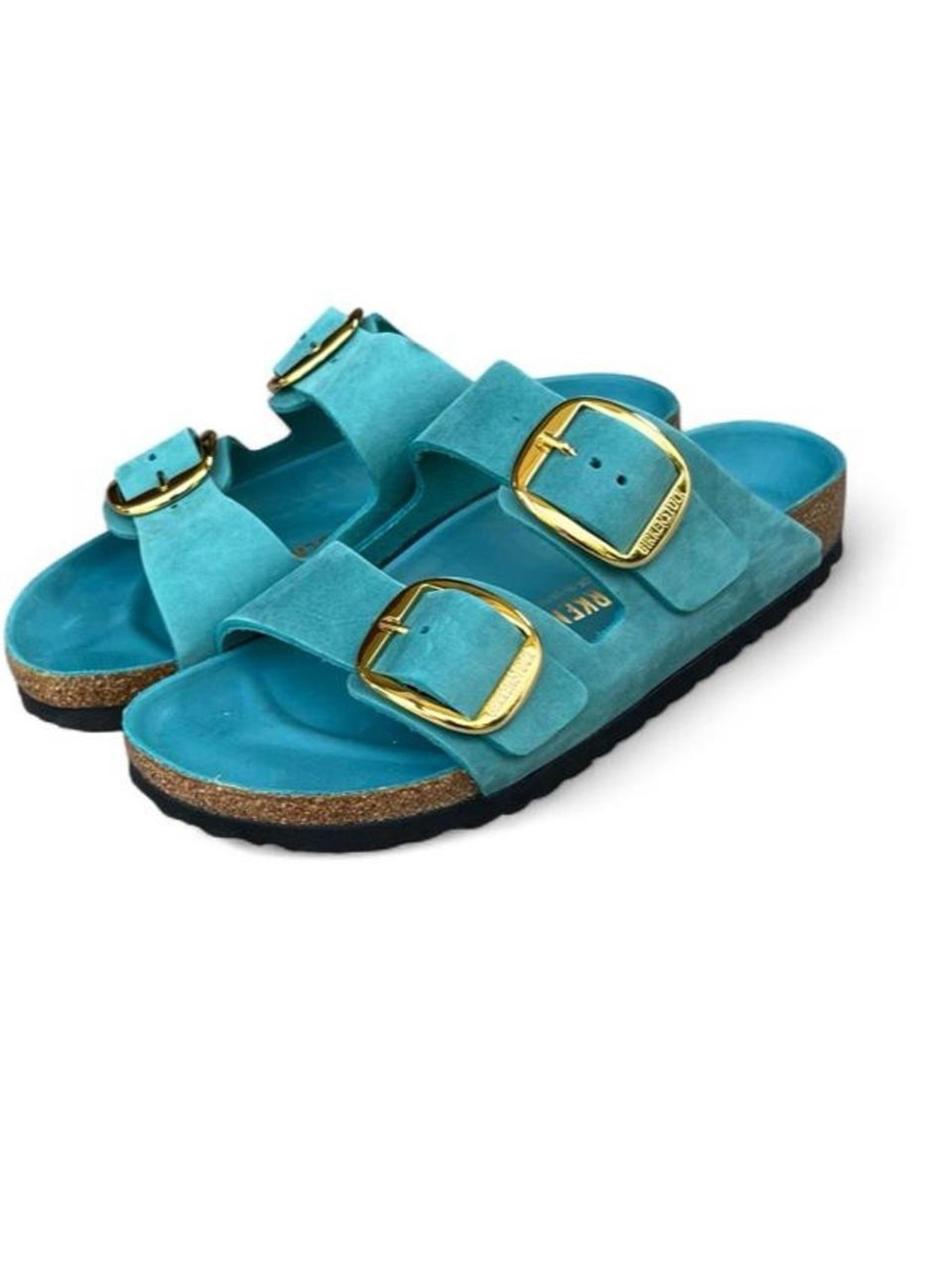 Birkenstock Arizona Big Buckle Oiled Leather Sandals Biscay Bay EU 39 US 8 N - Picture 2 of 8
